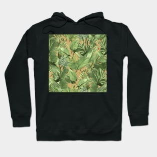 Tropical leaves on yellow Hoodie